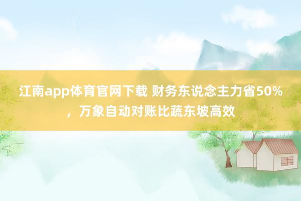 江南app体育官网下载 财务东说念主力省50%，万象自动对账比蔬东坡高效