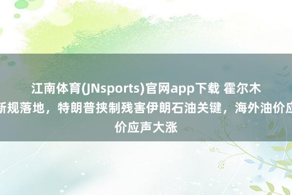 江南体育(JNsports)官网app下载 霍尔木兹海峡新规落地，特朗普挟制残害伊朗石油关键，海外油价应声大涨