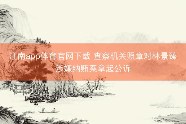 江南app体育官网下载 查察机关照章对林景臻涉嫌纳贿案拿起公诉