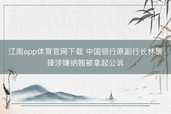 江南app体育官网下载 中国银行原副行长林景臻涉嫌纳贿被拿起公诉