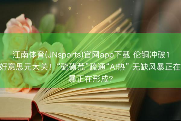 江南体育(JNsports)官网app下载 伦铜冲破14000好意思元大关！“硫磺荒”疏通“AI热” 无缺风暴正在形成？