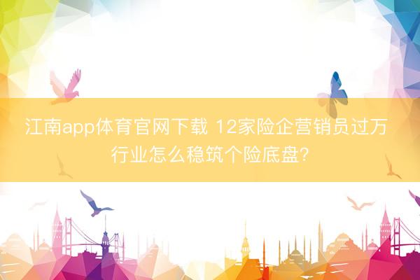 江南app体育官网下载 12家险企营销员过万 行业怎么稳筑个险底盘？