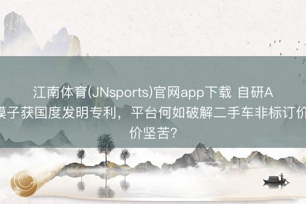 江南体育(JNsports)官网app下载 自研AI订价模子获国度发明专利，平台何如破解二手车非标订价坚苦？