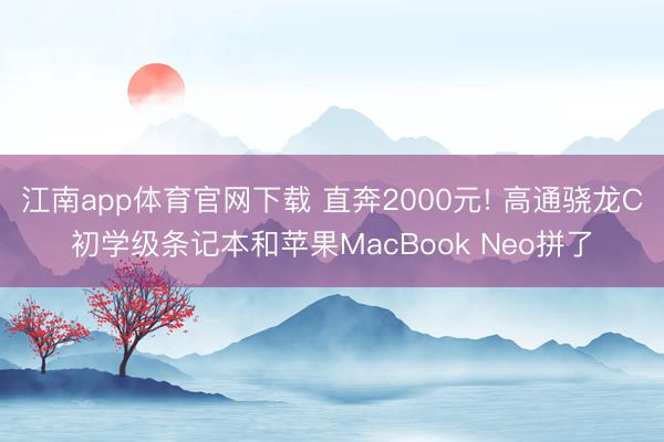 江南app体育官网下载 直奔2000元! 高通骁龙C初学级条记本和苹果MacBook Neo拼了