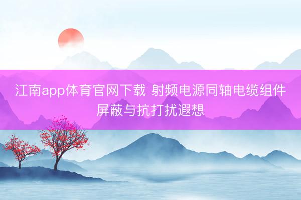 江南app体育官网下载 射频电源同轴电缆组件屏蔽与抗打扰遐想
